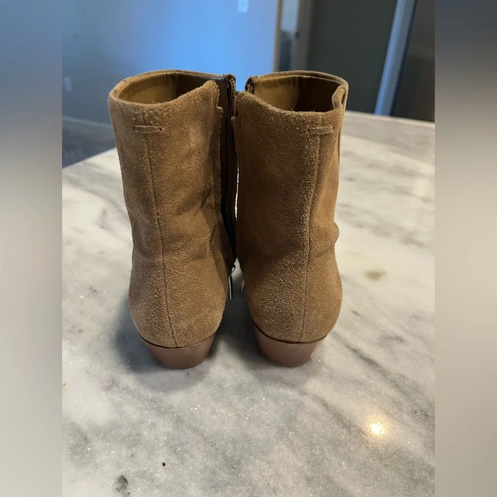 Marc Fisher Suede Zip Boots Brown Tan - Size 7 - Picture 5 of 8